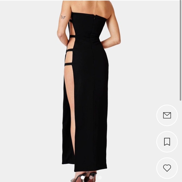 Goi Devon dress size small cutout side slits black strapless midi maxi dress - Picture 5 of 5